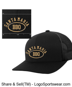 Tri-Tip BBQ Blk Trucker  Embroidered logo Design Zoom